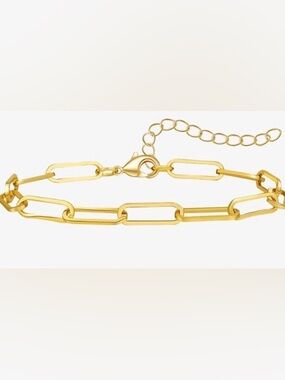 #122 Gold Plated Paperclip Chain Bracelet